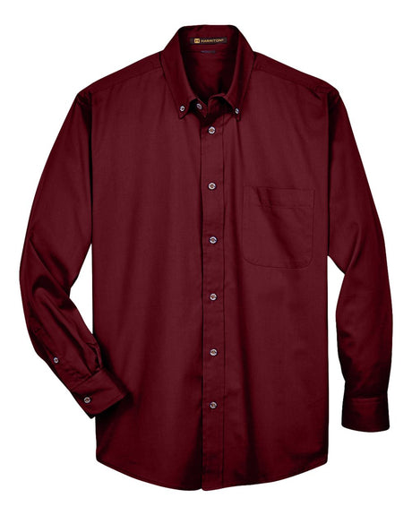 Harriton Men's Easy Blend™ Twill Shirt. M500 - Wine