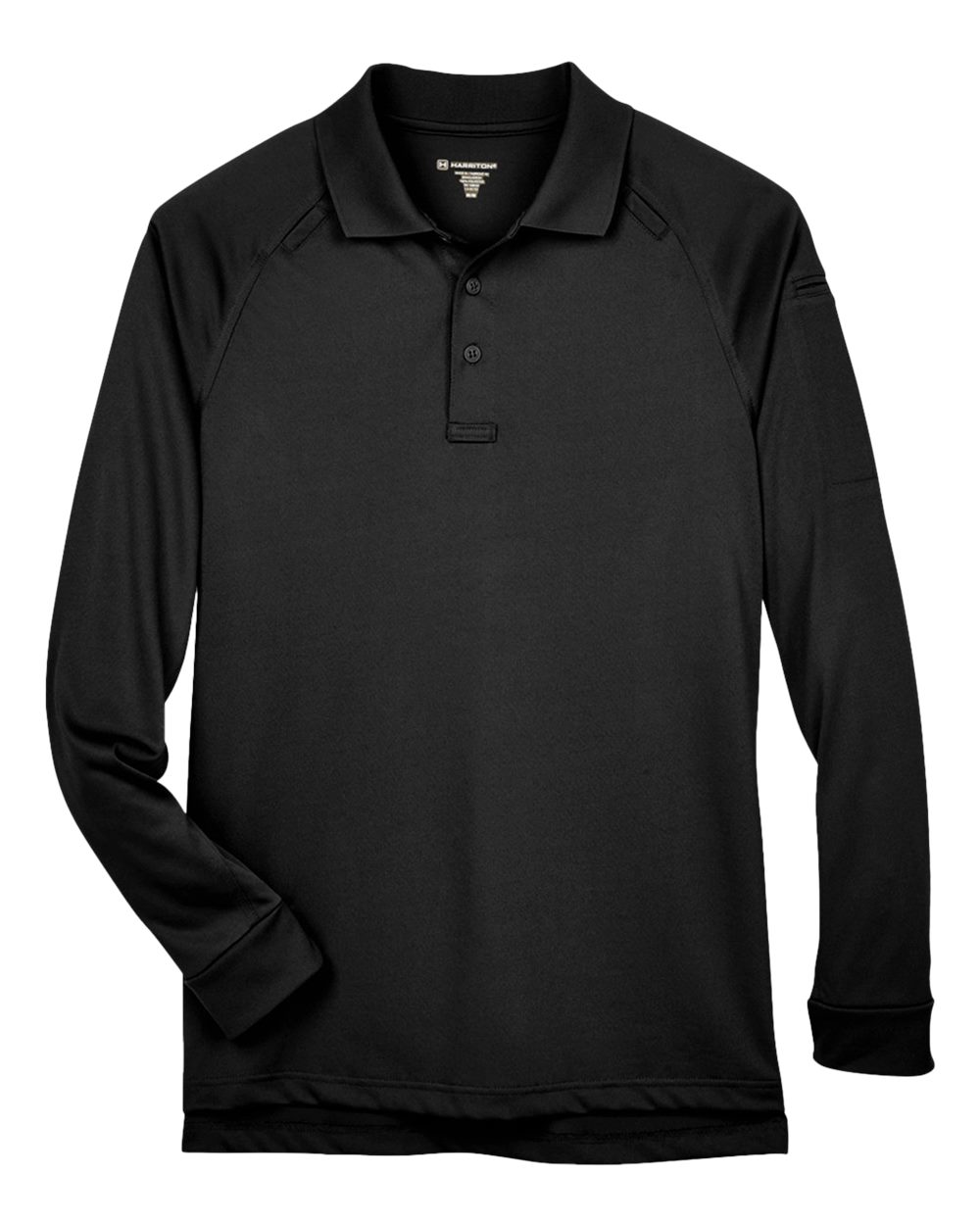 Harriton Men's Advantage Long Sleeve Tactical Polo. M211L - Black