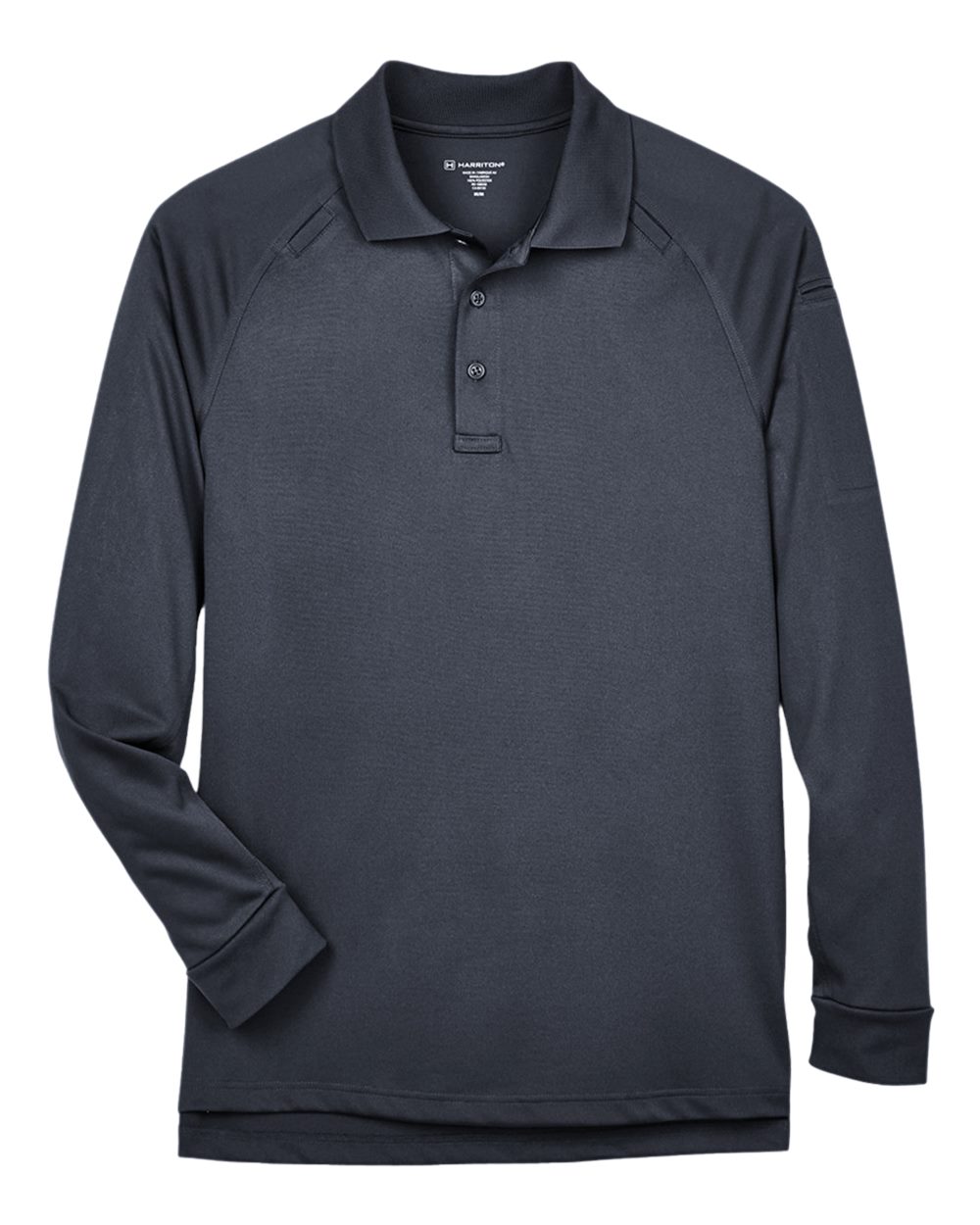 Harriton Men's Advantage Long Sleeve Tactical Polo. M211L - Dark Charcoal