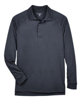 Harriton Men's Advantage Long Sleeve Tactical Polo. M211L - Dark Charcoal