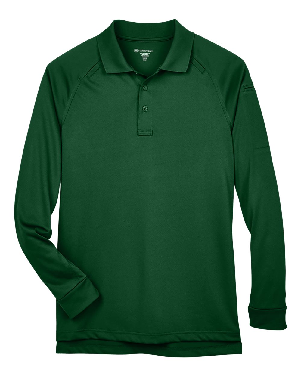 Harriton Men's Advantage Long Sleeve Tactical Polo. M211L - Dark Green