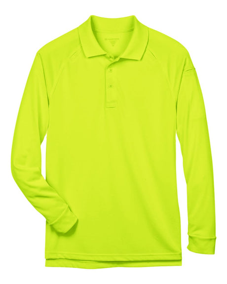 Harriton Men's Advantage Long Sleeve Tactical Polo. M211L - Safety Yellow