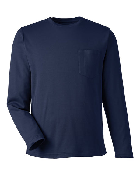 Harriton Unisex Charge Snag and Soil Protect Long Sleeve T-Shirt. M118L - Dark Navy
