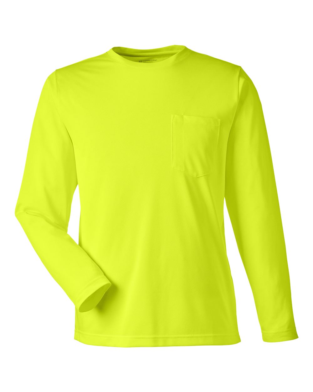 Harriton Unisex Charge Snag and Soil Protect Long Sleeve T-Shirt. M118L - Safety Yellow