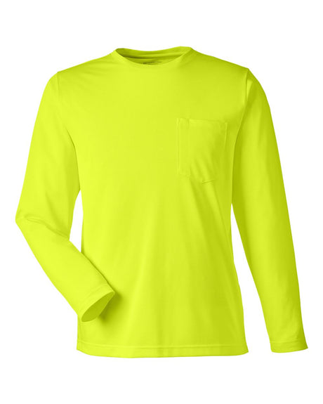Harriton Unisex Charge Snag and Soil Protect Long Sleeve T-Shirt. M118L - Safety Yellow