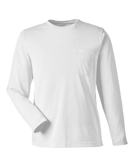 Harriton Unisex Charge Snag and Soil Protect Long Sleeve T-Shirt. M118L - White