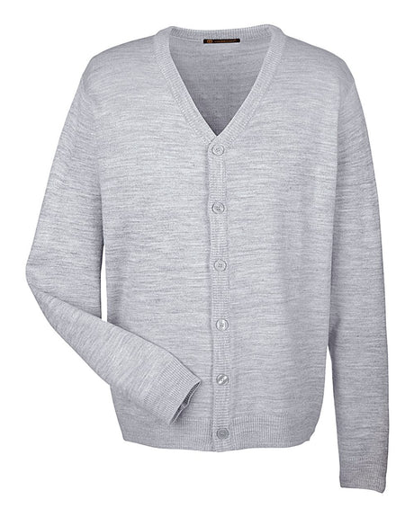 Harriton Men's Pilbloc™ V-Neck Button Cardigan Sweater. M425 - Grey Heather