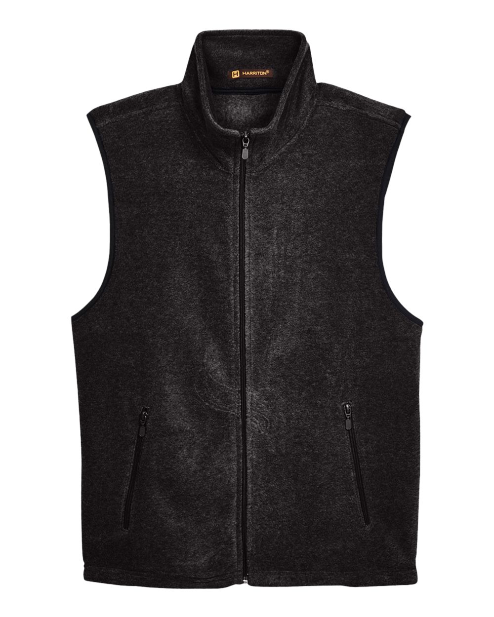 Harriton Unisex Fleece Full-Zip Vest. M985 - Black