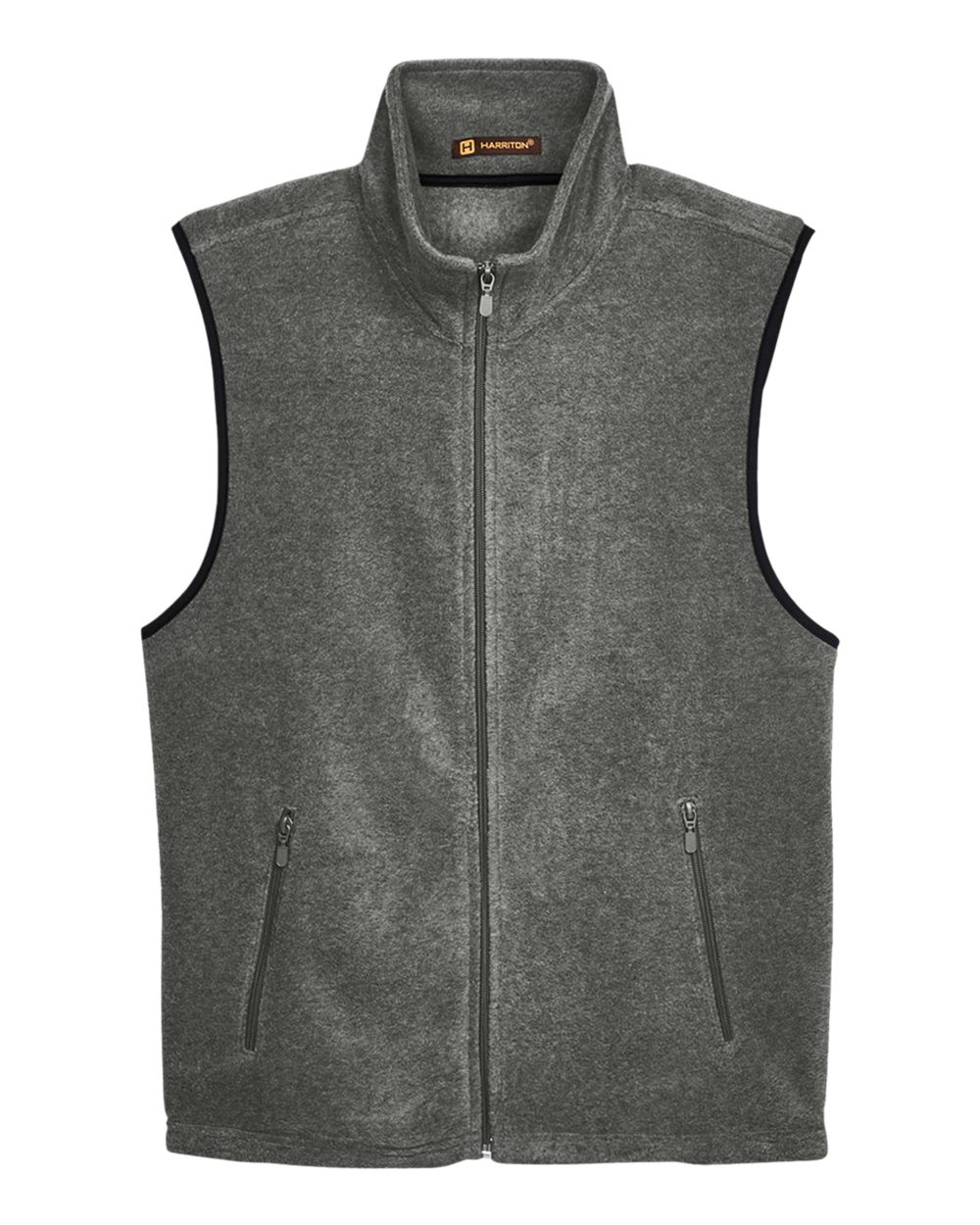 Harriton Unisex Fleece Full-Zip Vest. M985 - Charcoal