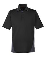 Harriton Men's Flash Snag Protection Plus IL Colorblock Polo. M386 - Black/ Dark Charcoal