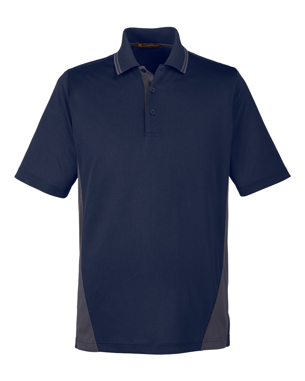 Harriton Men's Flash Snag Protection Plus IL Colorblock Polo. M386 - Dark Navy/ Dark Charcoal