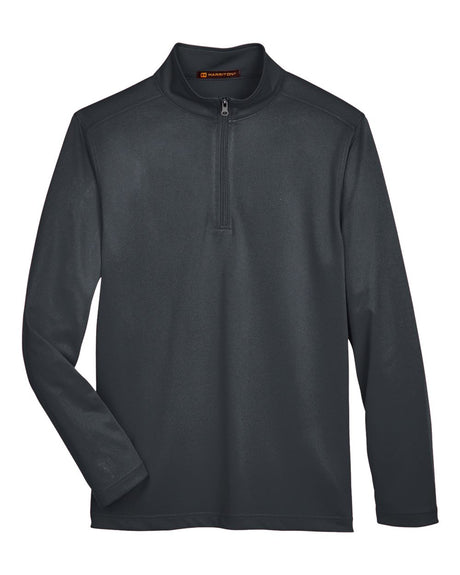 Harriton Men's Advantage Snag Protection Plus Quarter-Zip Pullover. M748 - Dark Charcoal