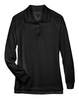 Harriton Women's Advantage Long Sleeve Tactical Polo. M211LW - Black