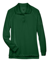 Harriton Women's Advantage Long Sleeve Tactical Polo. M211LW - Dark Green