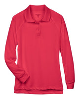 Harriton Women's Advantage Long Sleeve Tactical Polo. M211LW - Red