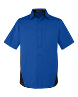 Harriton Men's Flash IL Colorblock Shirt. M586 - True Royal/ Black