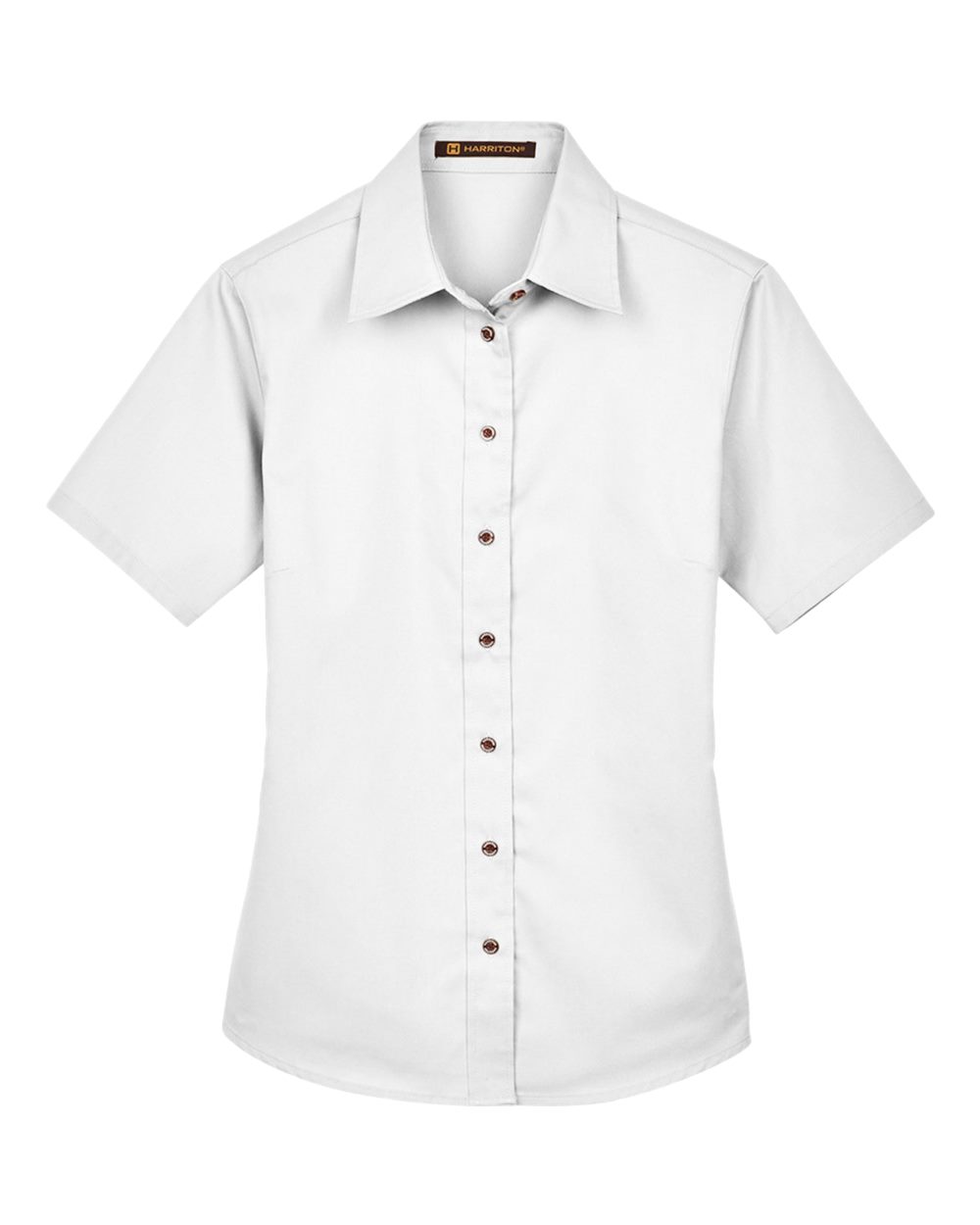 Harriton Women's Easy Blend™ Short Sleeve Twill Dress Shirt with Stain-Release. M500SW - White