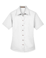 Harriton Women's Easy Blend™ Short Sleeve Twill Dress Shirt with Stain-Release. M500SW - White