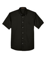 Harriton Men's Easy Blend™ Twill Dress Shirt with Stain-Release. M500S - Black