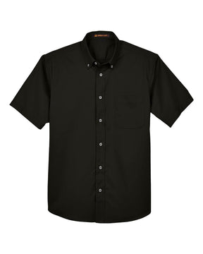 Harriton Men's Easy Blend™ Twill Dress Shirt with Stain-Release. M500S - Black