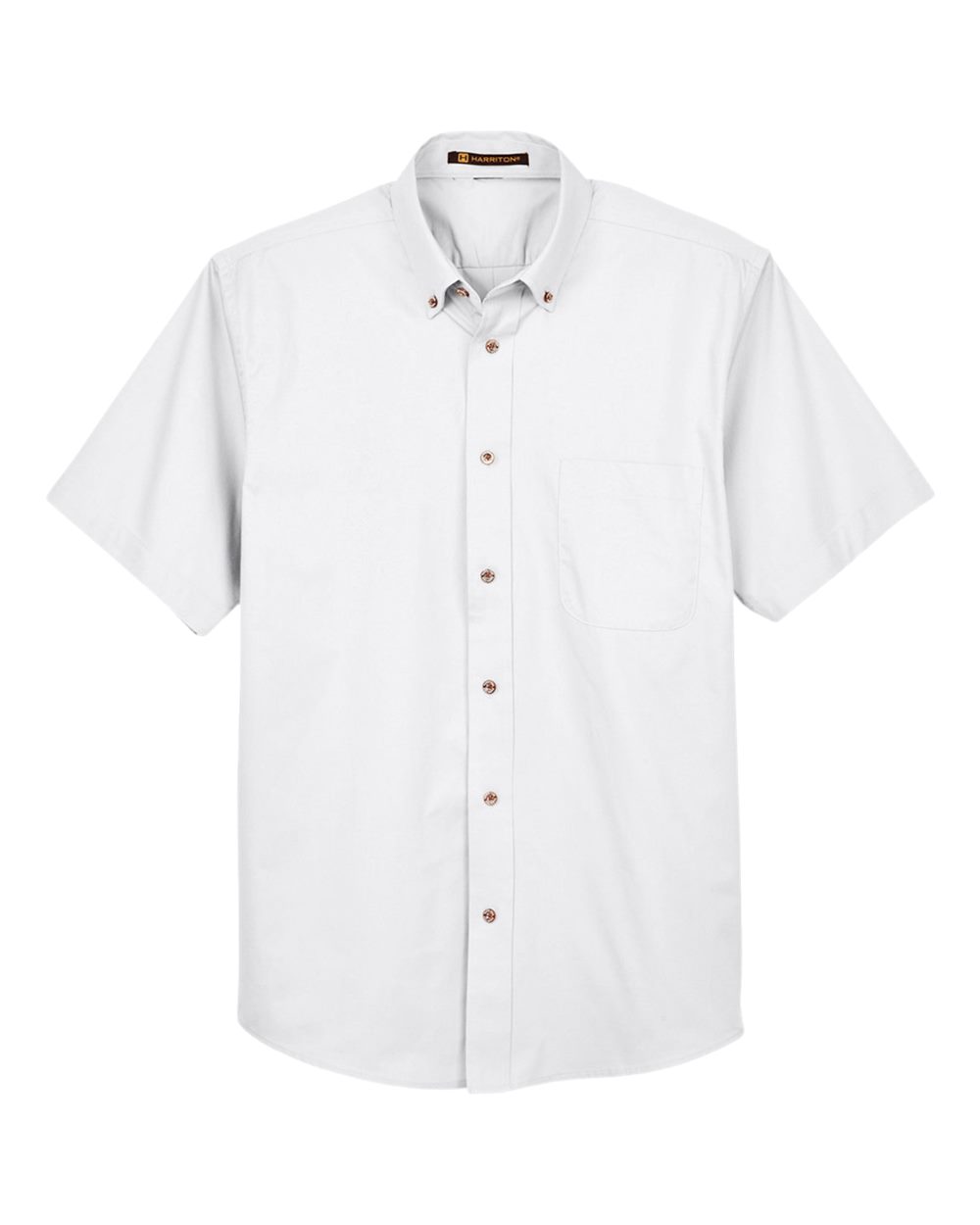 Harriton Men's Easy Blend™ Twill Dress Shirt with Stain-Release. M500S - White