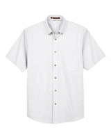 Harriton Men's Easy Blend™ Twill Dress Shirt with Stain-Release. M500S - White