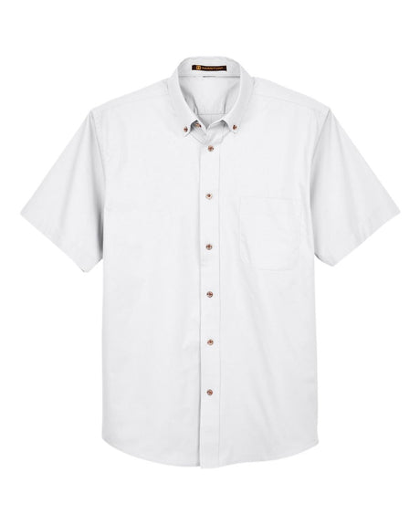 Harriton Men's Easy Blend™ Twill Dress Shirt with Stain-Release. M500S - White
