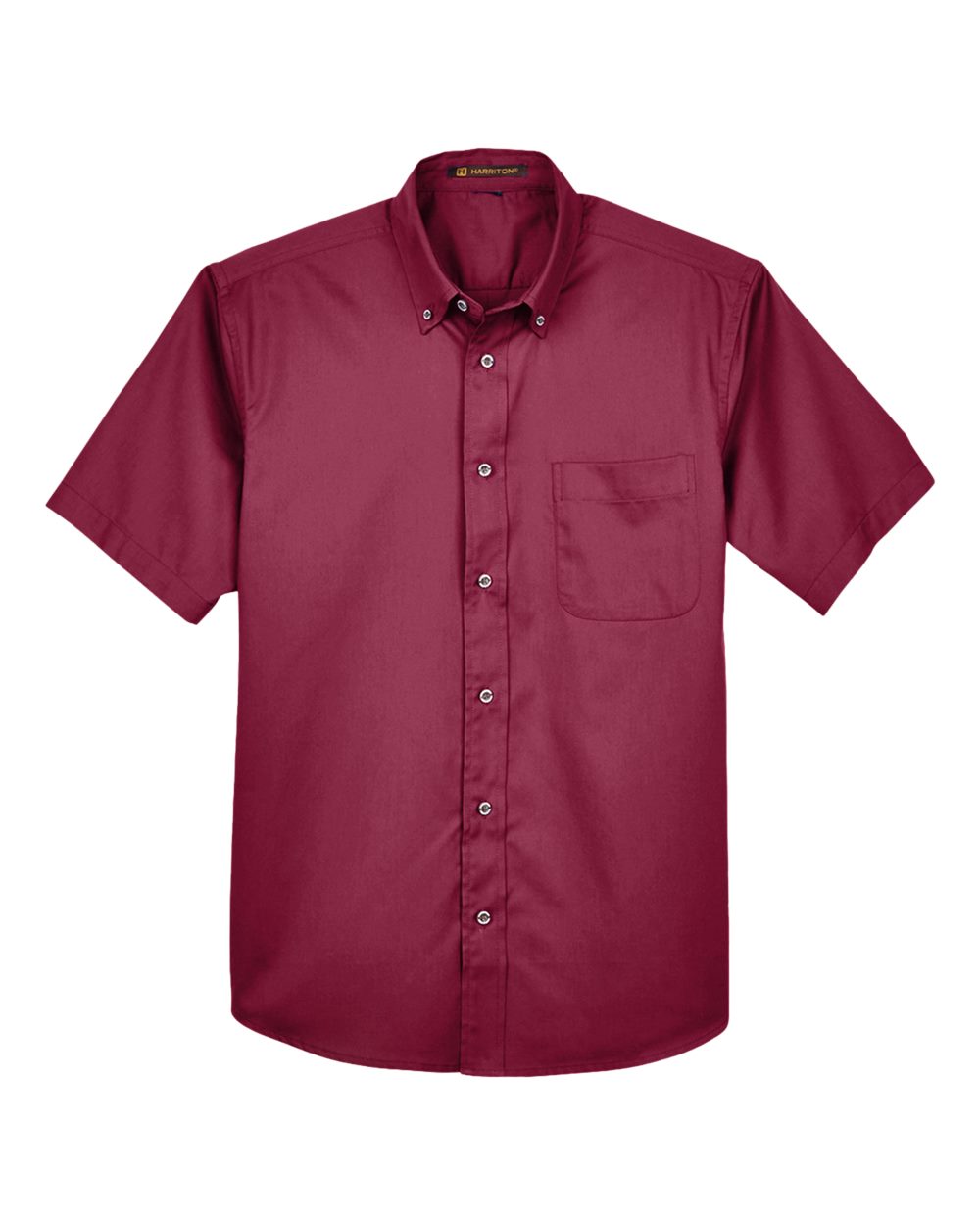 Harriton Men's Easy Blend™ Twill Dress Shirt with Stain-Release. M500S - Wine