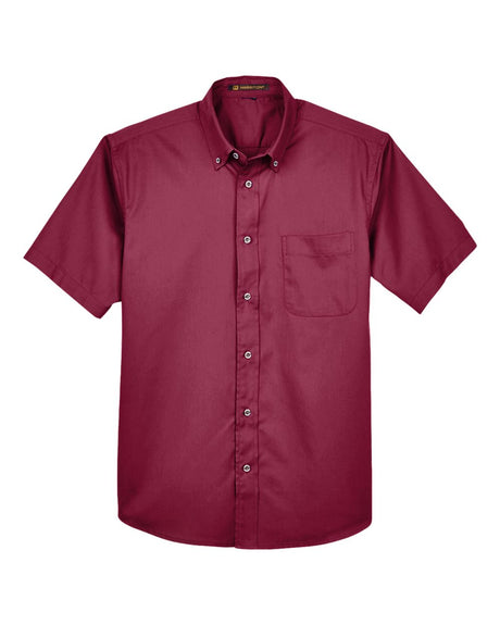 Harriton Men's Easy Blend™ Twill Dress Shirt with Stain-Release. M500S - Wine