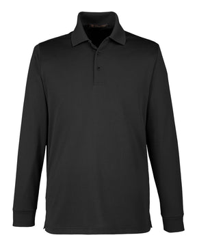 Harriton Men's Advantage Snag Protection Plus IL Long Sleeve Polo. M348L - Black