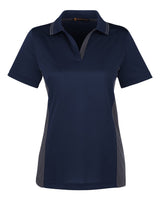 Harriton Women's Flash Snag Protection Plus IL Colorblock Polo. M386W - Dark Navy/ Dark Charcoal