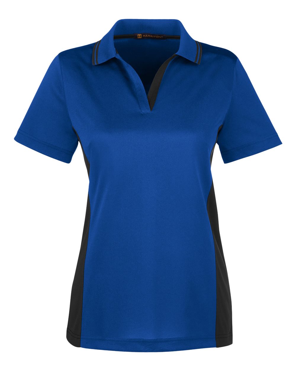 Harriton Women's Flash Snag Protection Plus IL Colorblock Polo. M386W - True Royal/ Black