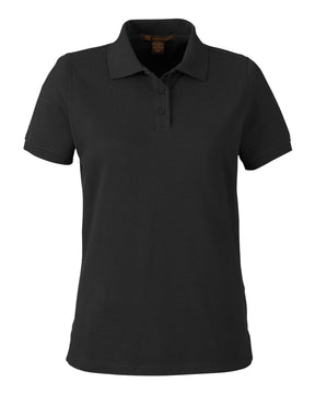 Harriton Women's Valiant Cotton Snag Protect Polo. M205W - Black