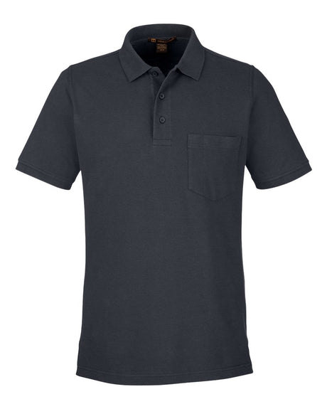 Harriton Men's Valiant Cotton Snag Protect Pocket Polo. M205P - Dark Charcoal