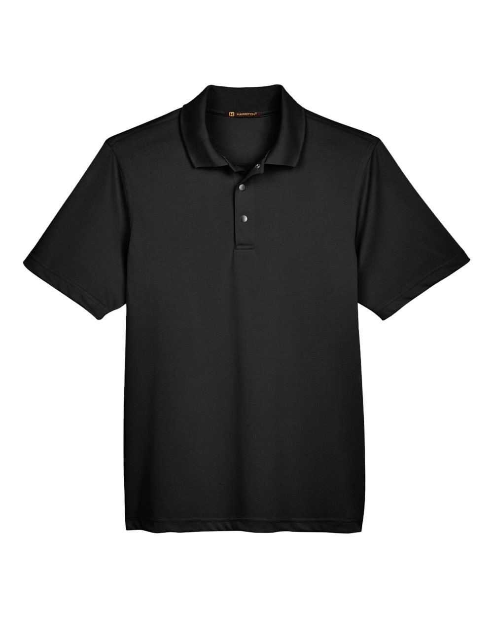 Harriton Men's Advantage Snag Protection Plus IL Snap Placket Polo. M345 - Black