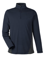 Harriton Men's Flash Snag Protection Plus IL Colorblock Quarter-Zip Pullover. M786 - Dark Navy/ Dark Charcoal