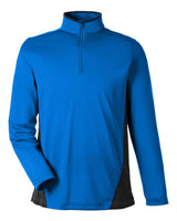 Harriton Men's Flash Snag Protection Plus IL Colorblock Quarter-Zip Pullover. M786 - True Royal/ Black