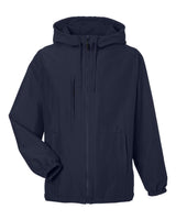 Harriton Unisex Flex Twill Hooded Jacket. M73 - Dark Navy