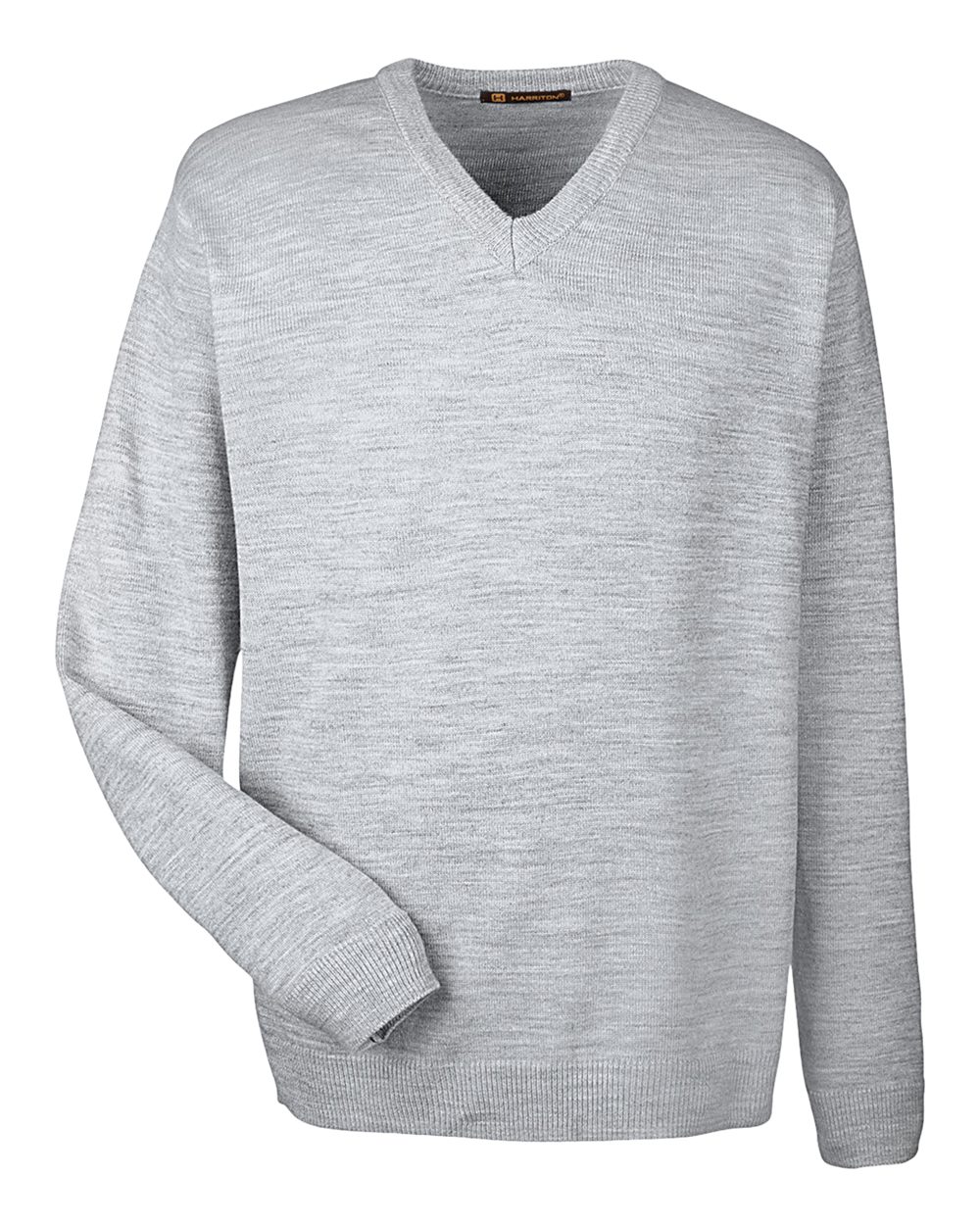 Harriton Men's Pilbloc™ V-Neck Sweater. M420 - Grey Heather