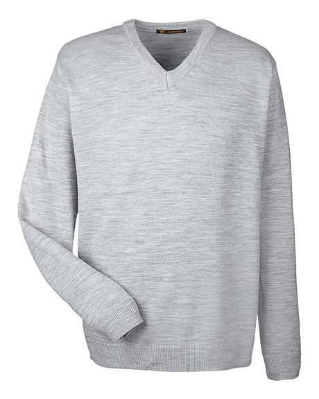 Harriton Men's Pilbloc™ V-Neck Sweater. M420 - Grey Heather