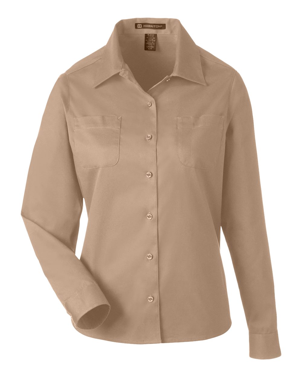 Harriton Women's Advantage IL Workshirt. M585LW - Khaki