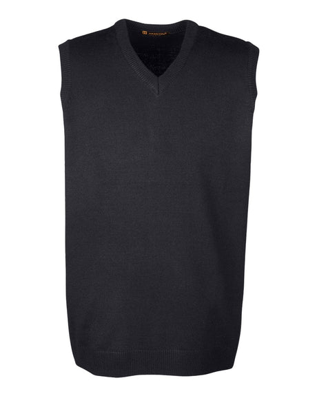 Harriton Men's Pilbloc™ V-Neck Sweater Vest. M415 - Black