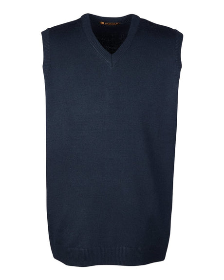 Harriton Men's Pilbloc™ V-Neck Sweater Vest. M415 - Dark Navy