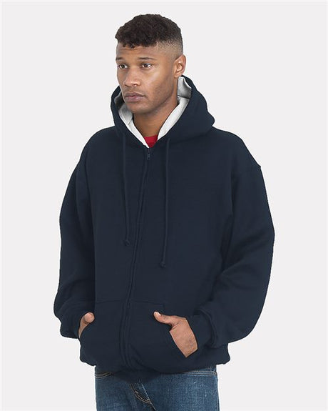 Bayside Unisex USA-Made Super Heavy Thermal Lined Full-Zip Hooded Sweatshirt. 940