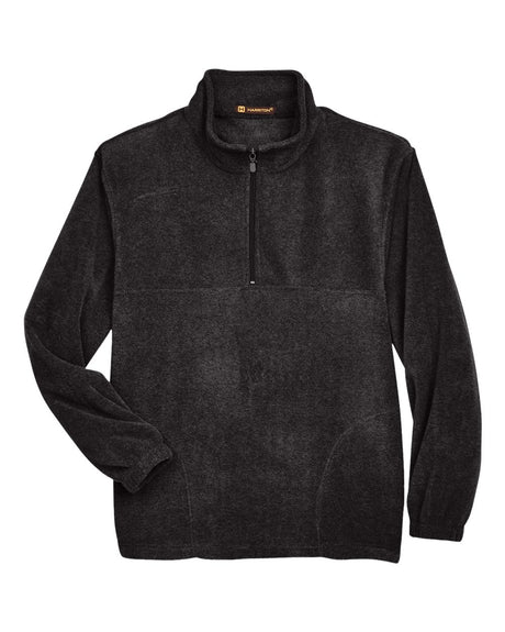 Harriton Men's Fleece Quarter-Zip Pullover. M980 - Black