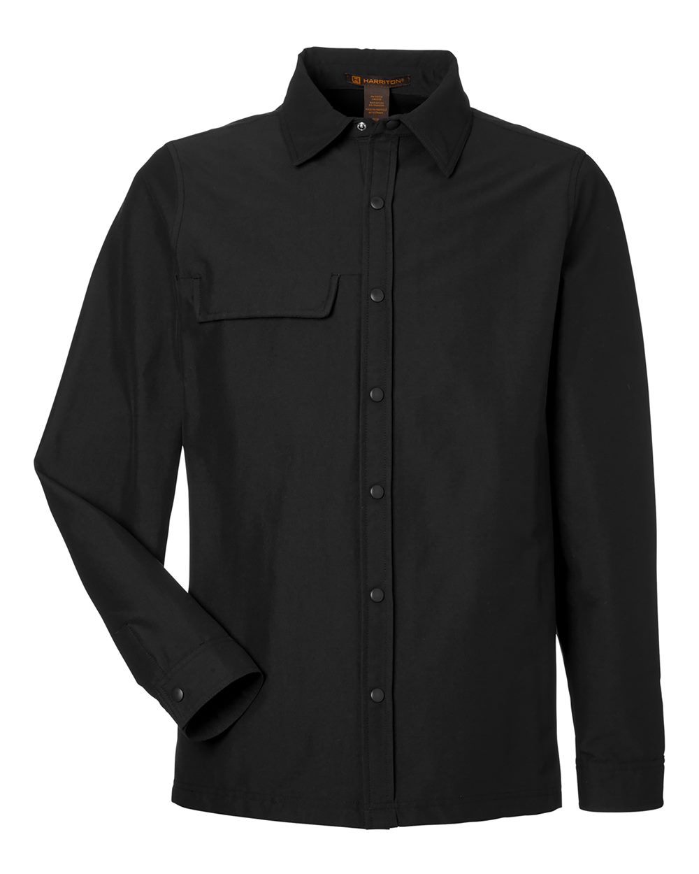 Harriton Unisex Flex Twill Overshirt Jacket. M72 - Black