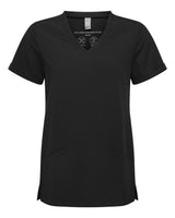 Onna Women's Invincible V-Neck Stretch Scrub Top. NN310 - Black