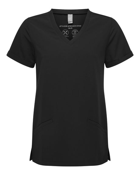 Onna Women's Invincible V-Neck Stretch Scrub Top. NN310 - Black