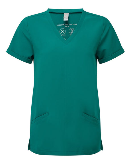 Onna Women's Invincible V-Neck Stretch Scrub Top. NN310 - Clean Green