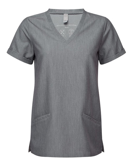 Onna Women's Invincible V-Neck Stretch Scrub Top. NN310 - Dynamo Grey